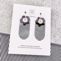 Moe Moe - Fusion Layered Floral Tab Hoop Earring